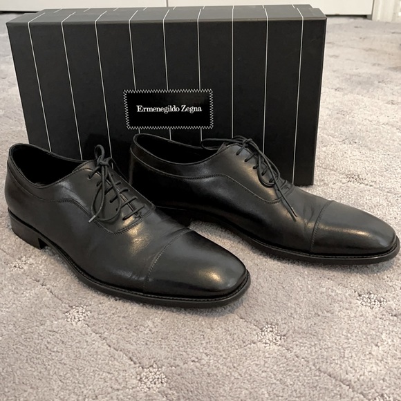 Zegna Black Leather Lace-up Oxford main image 6